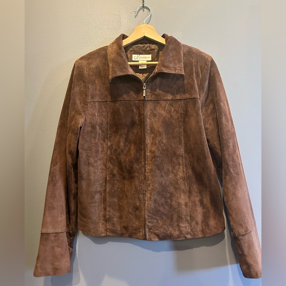 Dressbarn Chocolate Leather Jacket